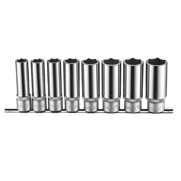 8PC 1/2" Drive 6PT Deep Socket Set 13-24MM 77MM Length