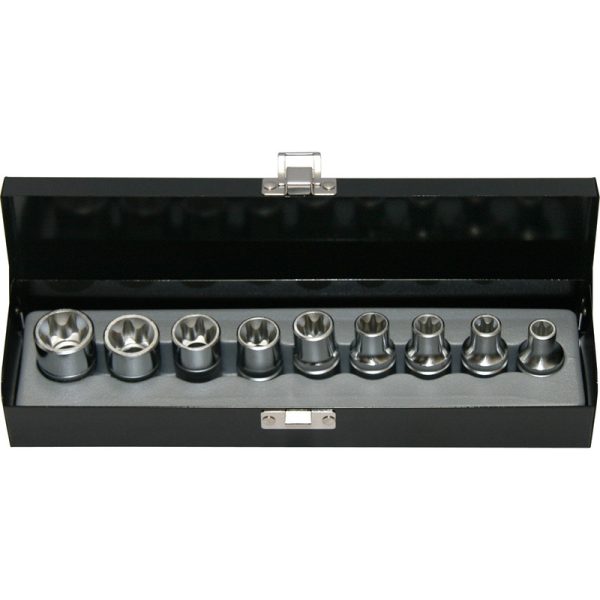 9PC 1/2" Drive Star Socket Set E10-E24