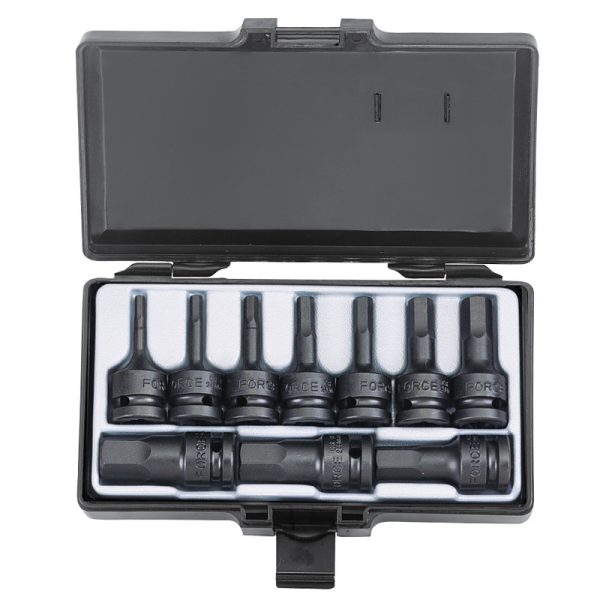 10PC 1/2" Drive Hex Impact Socket Bit Set 4-19MM 60MM Length