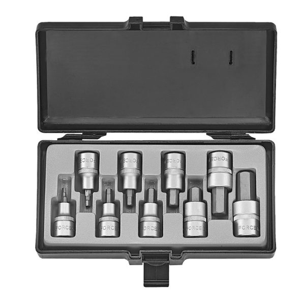 9PC 1/2" Drive Hex Socket Bit Set 4-12MM 55MM Length 14MM 65MM Length 17MM 70MM Length