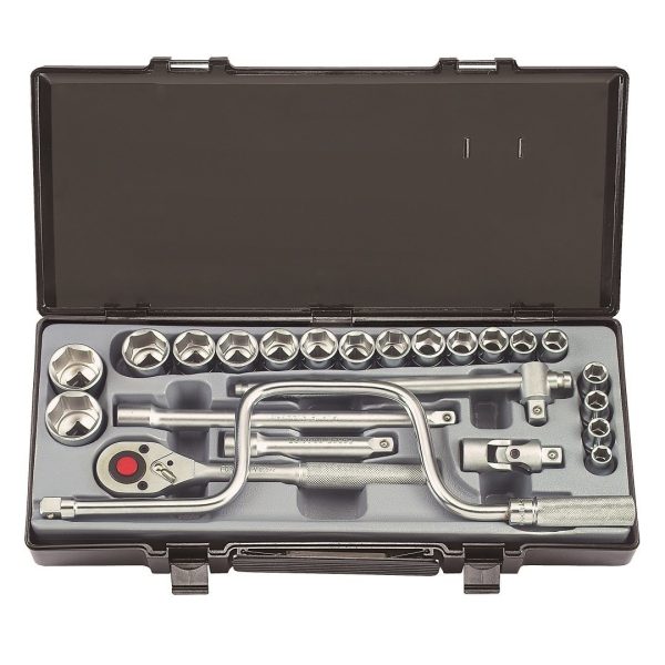 24PC 1/2" Drive Surface Socket Combination Set 10-32MM