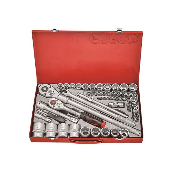 65PC 1/4" & 1/2" & 3/4" Drive Socket Combination Set 4-12MM 3/16" - 3/8"