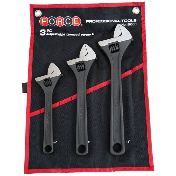 3PC Adjustable Wrench Set Cloth Bag