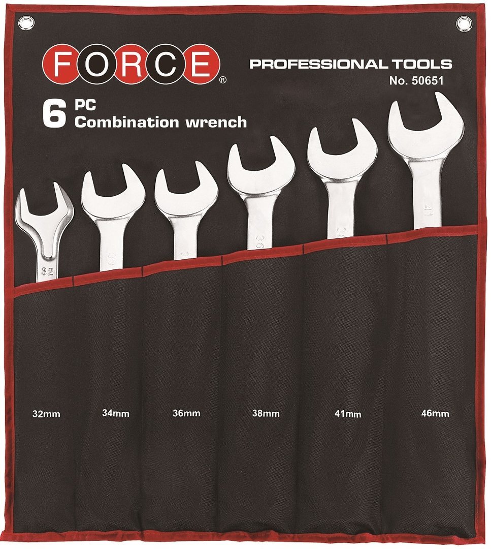 50651.jpg 6PC Jumbo Combination Wrench Set 32-46MM - Image 1