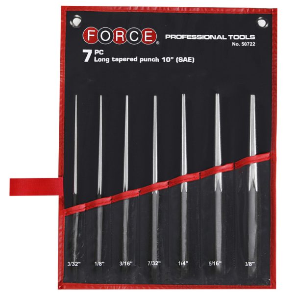 7PC Long Tapered Punch Set 10" 3/32" - 3/8"