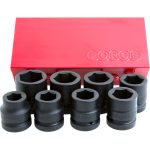 8PC 1" Drive 6PT Flank Impact Socket Set 24-41MM