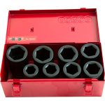 8PC 1" Drive 6PT Deep Impact Socket Set 24-41MM (100MM Length) - Image 2