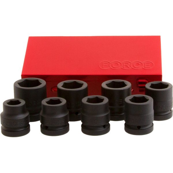 8PC 1" Drive 6PT Flank Impact Socket Set 15/16"-1-5/8"