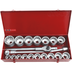 21PC 1" Drive 12PT Flank Socket Combination Set 1-7/16" - 3-1/8"