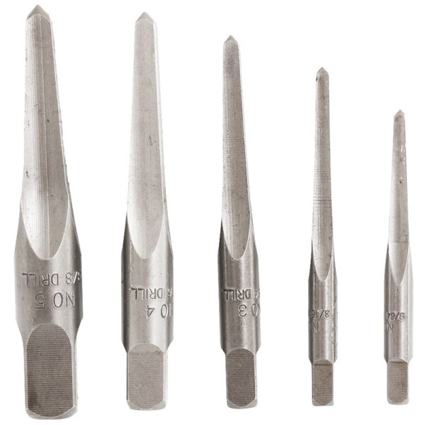 5PC Straight Flute Screw Extractor Set