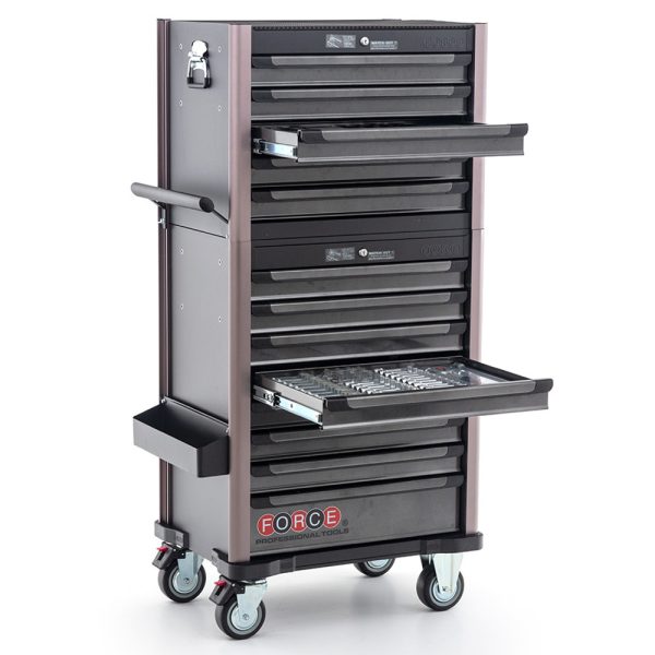 8-Drawer Trolley + 5-Drawer Cabinet With 562PC Tools (B)