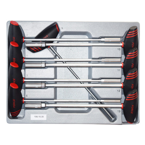 9PC T-Handle Hex Socket Driver Set 5-13MM 300MM Length