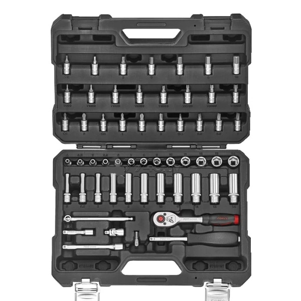 56PC 1/4" Drive 6PT Flank Socket Combination Set 4-14MM
