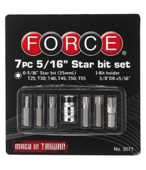 7PC 5/16" Star Bit Set T25-T55