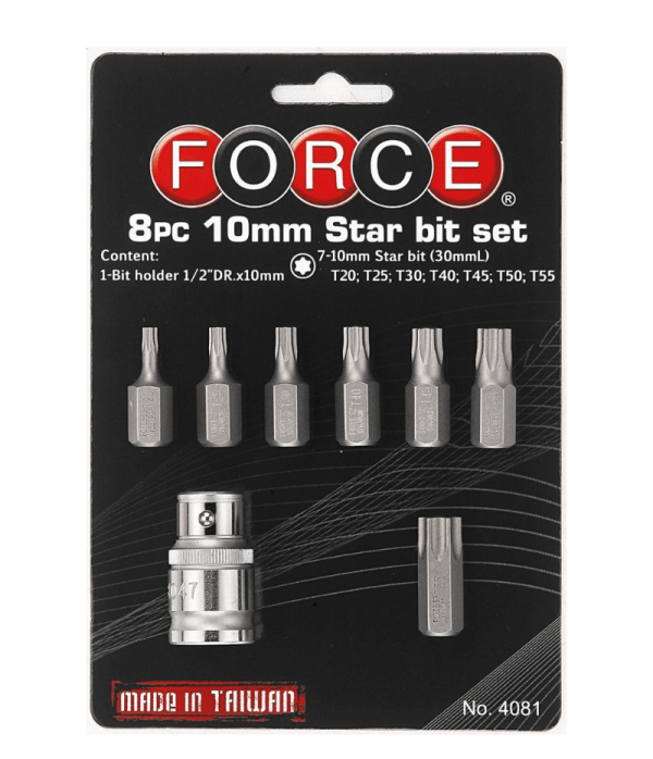 8PC 3/8" Drive Star Bit Set T20-T55