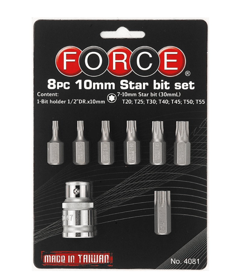 4081.png 8PC 3/8" Drive Star Bit Set T20-T55 - Image 1