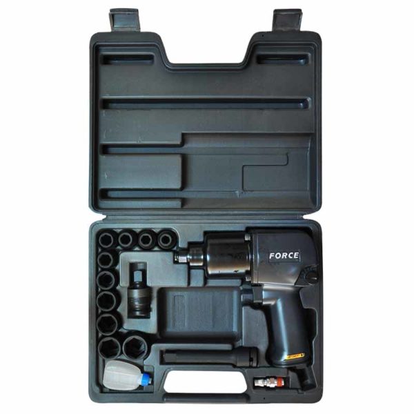 15PC 1/2" Drive Impact Wrench 1655NM & 6PT Socket Set 10-24MM