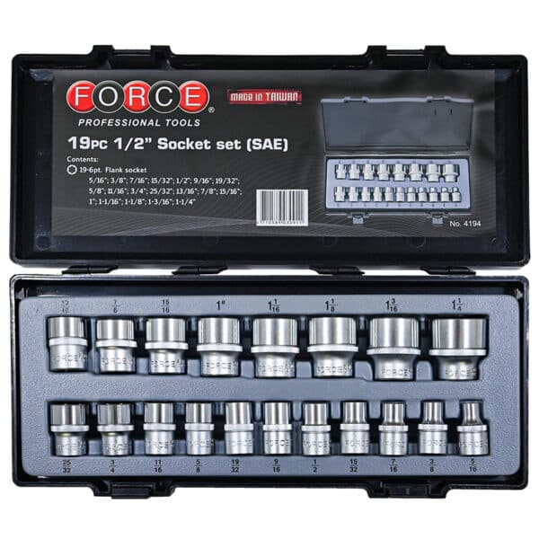 19PC 1/2" Drive Surface Socket Set 5/16"-1-1/4"