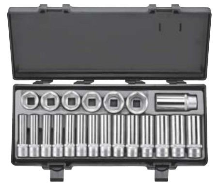 21PC 1/2" Drive 6PT Flank Socket Set 25-32MM 10-24MM