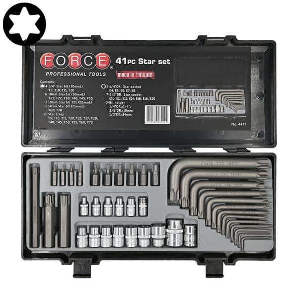 41PC 1/4" & 3/8" & 1/2" Drive Bit Set
