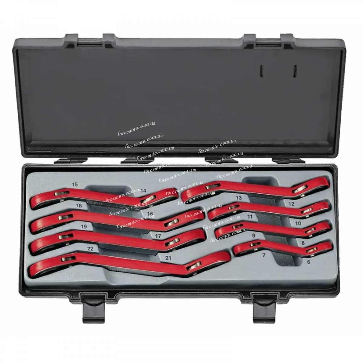 50811.webp 8Pc 15° Offset Ratchet Ring Wrench Set 6MM X 7MM - 21MM X 22MM - Image 1