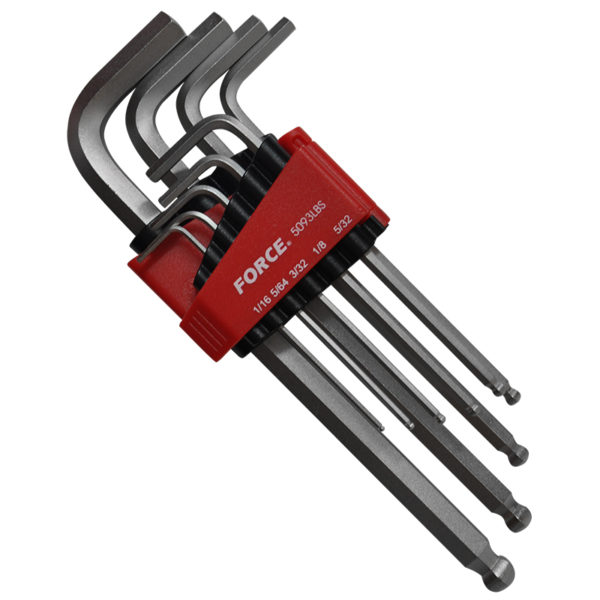 9PC Long Hex Ball Point Key Set SAE 1/16"-3/8"