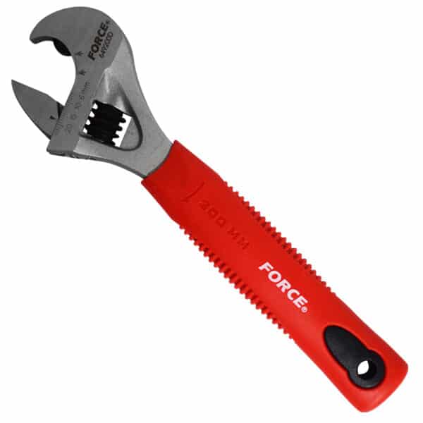 Ratchet Function Adjustable Wrench Rubber Handle 8"