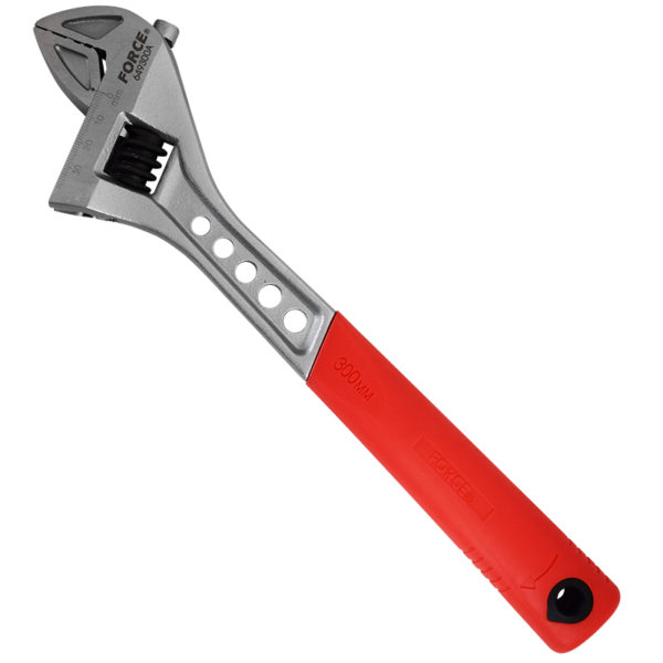 Adjustable Gauged Wrench Rubber Handle 12" / 34MM Open