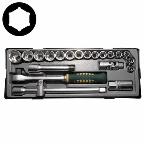 21PC 1/2" Drive Flank Socket Set 8-26MM