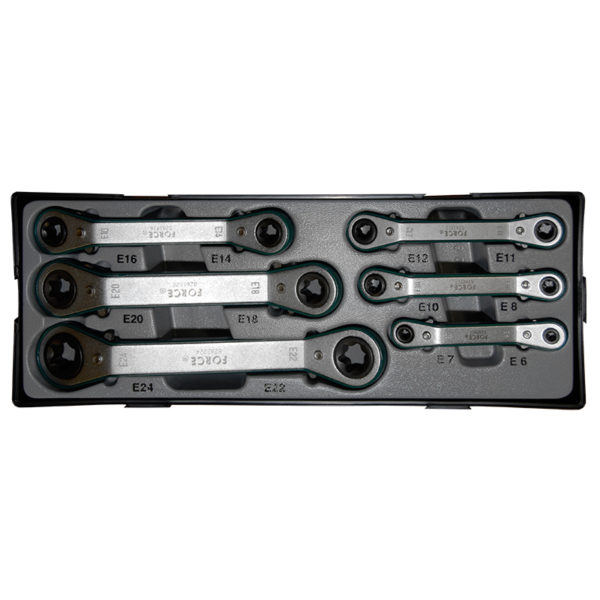 6PC Offset E Ratchet Ring Wrench Set