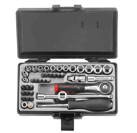 42PC 1/4" Drive 6PT Flank Socket Set SAE 5/32"-9/16"