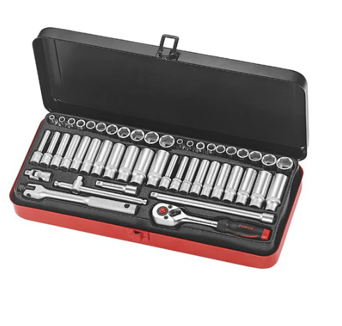 48PC 1/4" Drive 6PT Flank Socket Combination Set 4-14MM 3/16"–9/16"