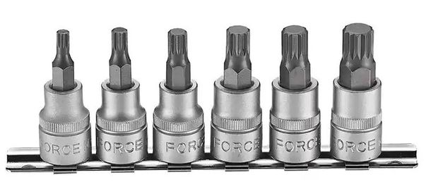 6PC 3/8" Drive Spline Socket Bit Set M5-M12 50MM Length