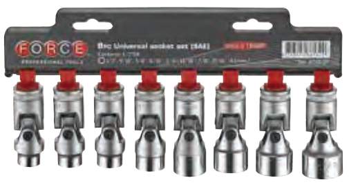 8PC 1/2" Drive Universal Socket Set 6PT 1/2"-15/16"