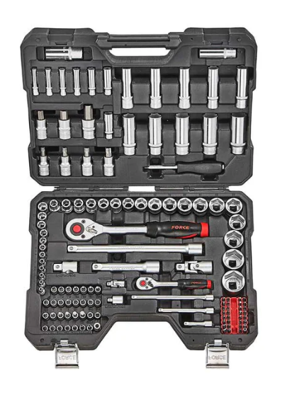 131PC 1/4" & 1/2" Drive 6PT Socket Combination Set 4-32MM