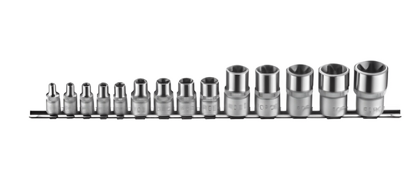 14PC Star Socket Set 1/4" Drive E4-E8 3/8" Drive E10-E14 1/2" Drive E16-E24