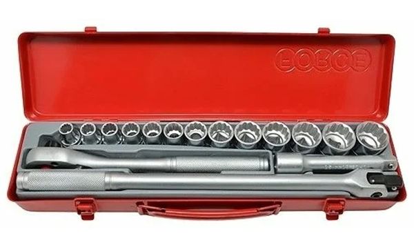16PC 1/2" Drive 6PT Socket Combination Set 10-27MM