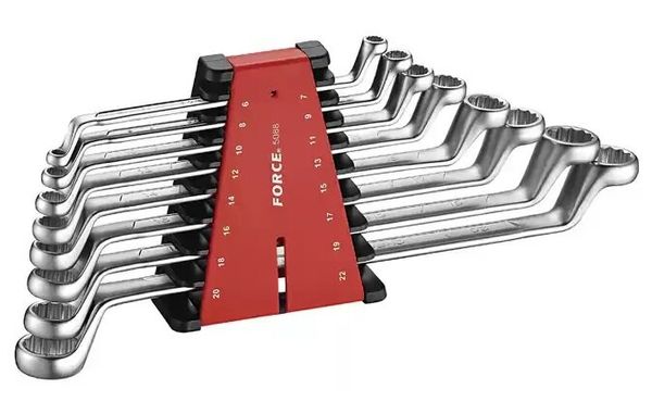 8Pc 75° Degree Offset Ring Wrench Set 6MM X 7MM - 20MM X 22MM