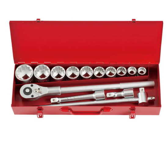 14PC 3/4" Drive 12PT Flank Socket Combination Set (7/8"-2")