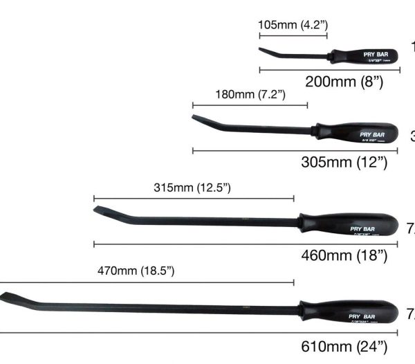 4PC Pry Bar Set 8", 12", 18", 24"