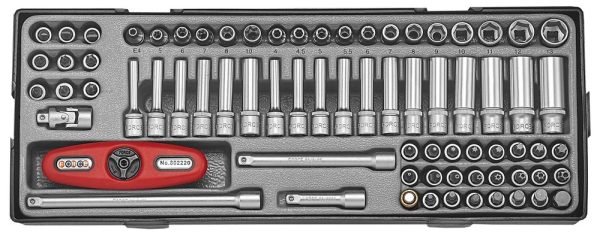 74PC 1/4" Drive Combination Socket Set