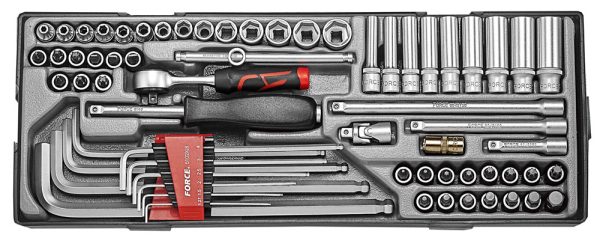 65PC 1/4" 6PT Flank Socket Set